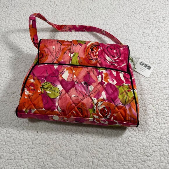 Vera Bradley Eleanor Vintage Rose Quilted Hand Bag Pink Orange Floral Purse NEW - Picture 3 of 5